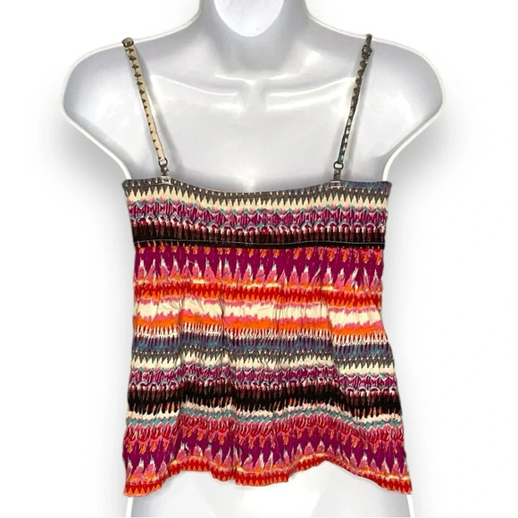 Billabong Women’s Small Ikat Print Spaghetti Strap Boho Top in Multicolor - Picture 8 of 9